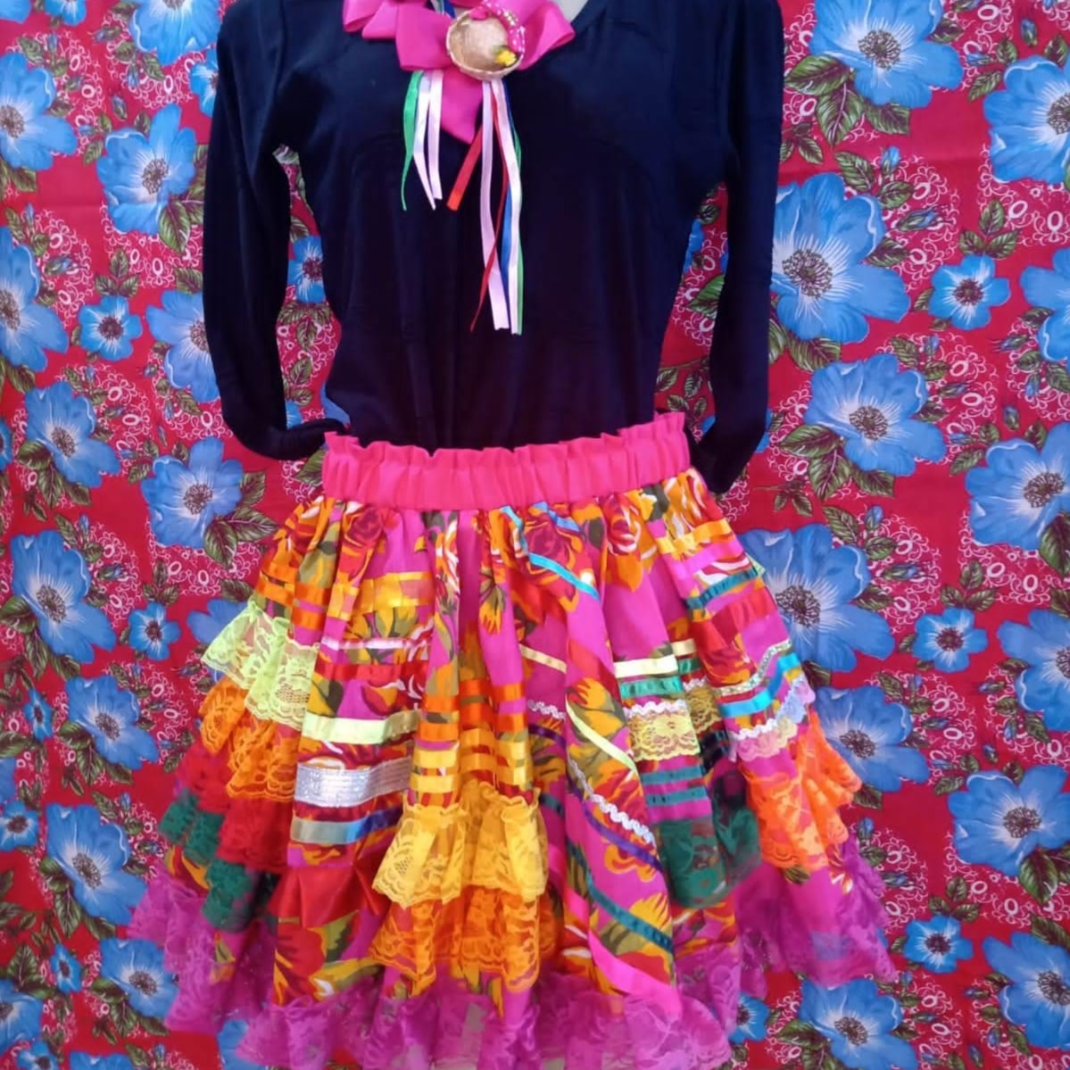 Saia Pink com Estampa Florida