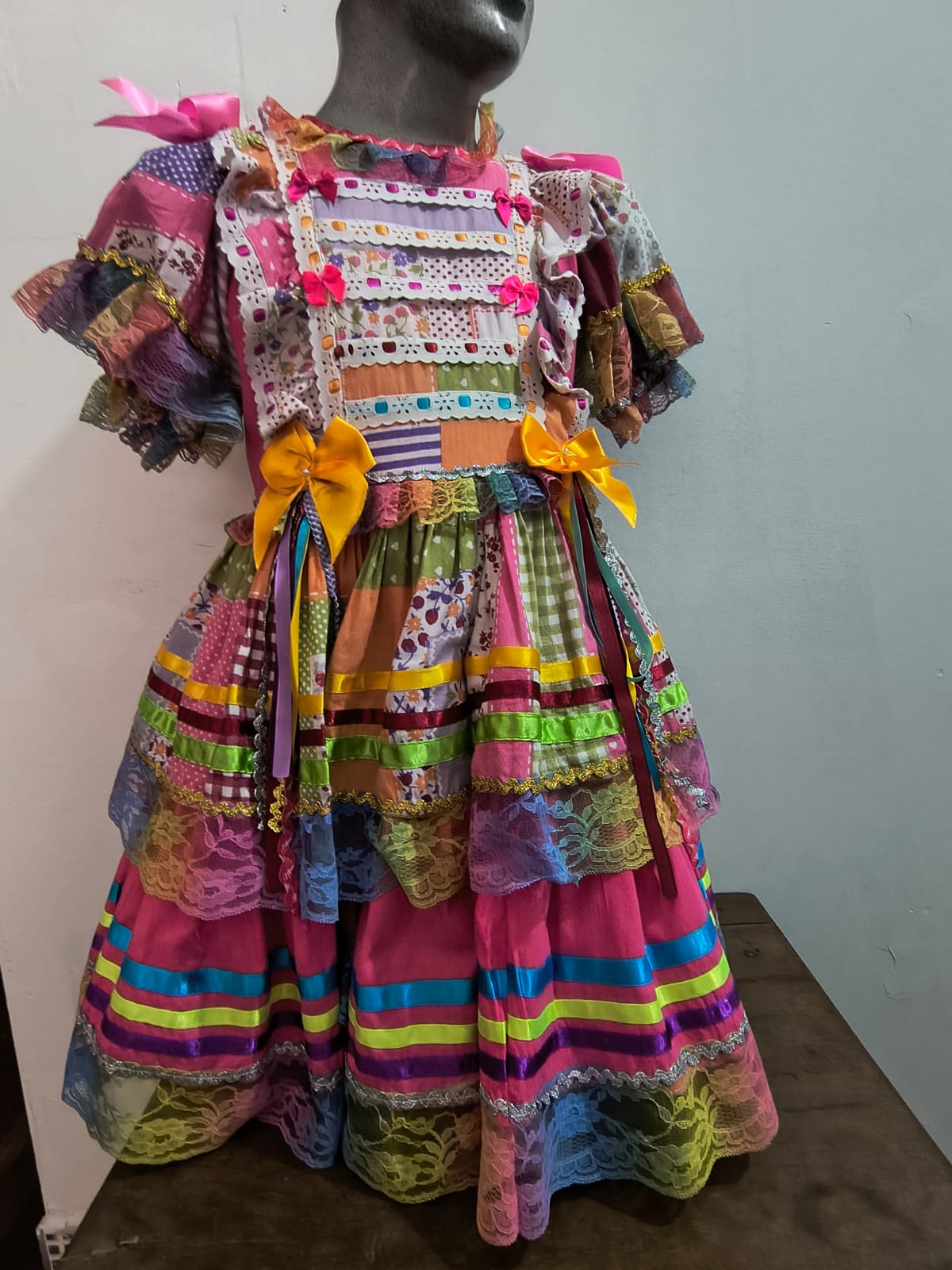 Vestido Caipira Patchwork Grande